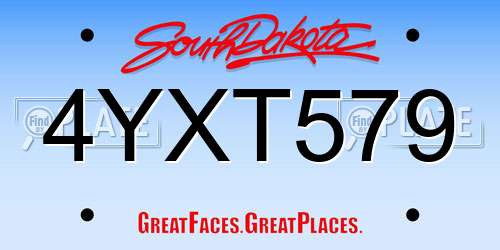 4YXT579 South Dakota License Plate