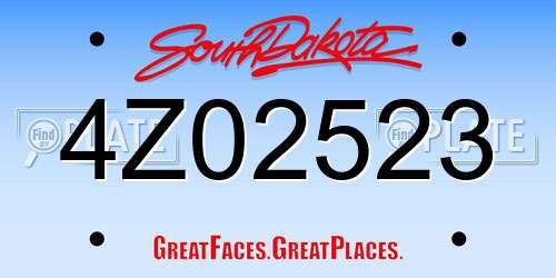 4Z02523 South Dakota License Plate
