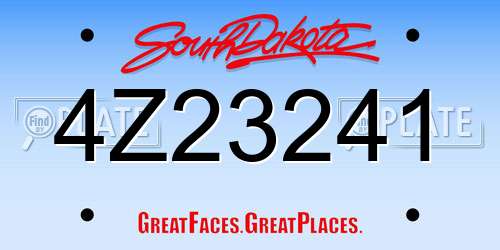 4Z23241 South Dakota License Plate