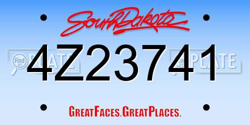 4Z23741 South Dakota License Plate
