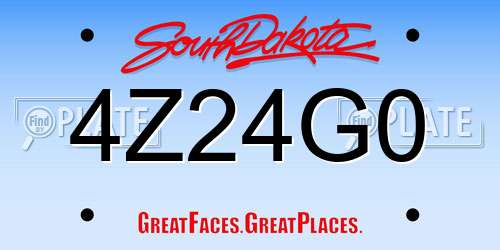 4Z24G0 South Dakota License Plate