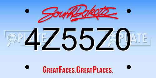 4Z55Z0 South Dakota License Plate