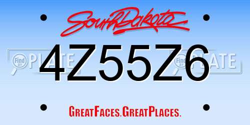 4Z55Z6 South Dakota License Plate