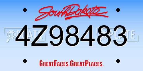 4Z98483 South Dakota License Plate