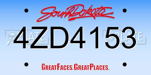 4ZD4153 South Dakota License Plate