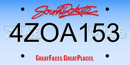 4ZOA153 South Dakota License Plate