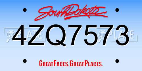 4ZQ7573 South Dakota License Plate