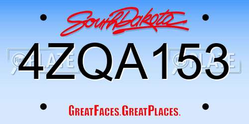 4ZQA153 South Dakota License Plate