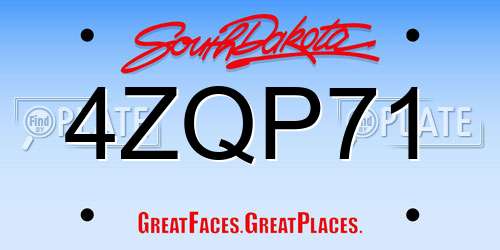 4ZQP71 South Dakota License Plate