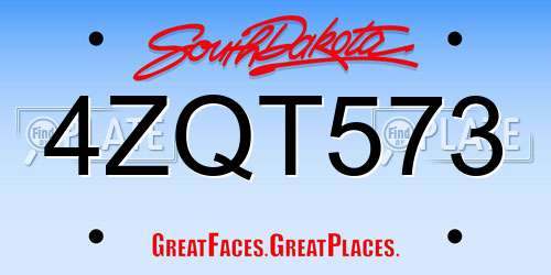 4ZQT573 South Dakota License Plate