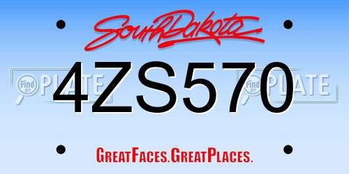 4ZS570 South Dakota License Plate