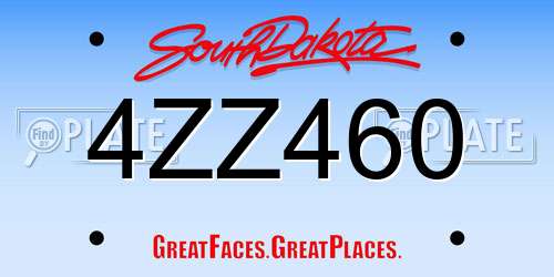 4ZZ460 South Dakota License Plate