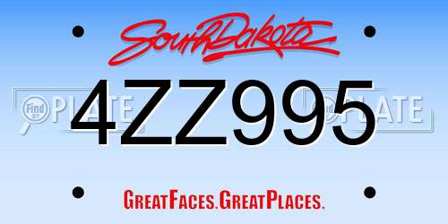 4ZZ995 South Dakota License Plate