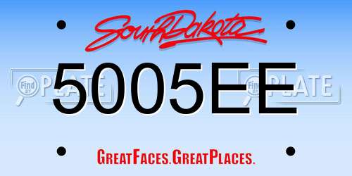 5005EE South Dakota License Plate