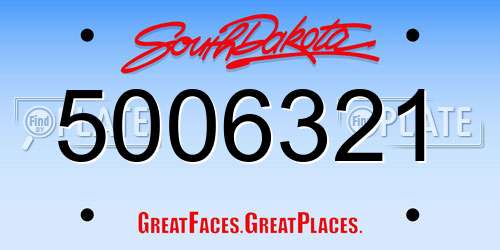 5006321 South Dakota License Plate
