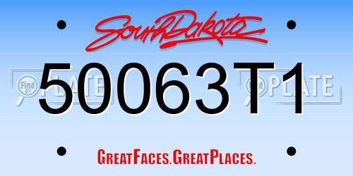 50063T1 South Dakota License Plate
