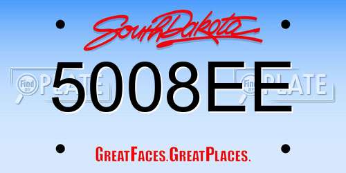 5008EE South Dakota License Plate