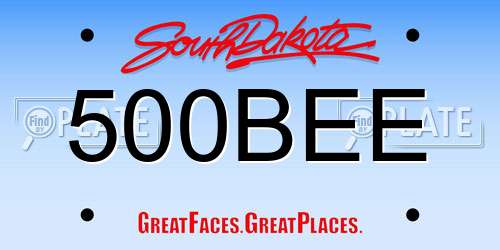 500BEE South Dakota License Plate