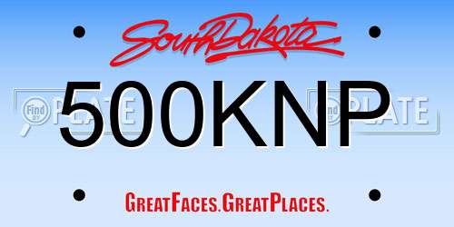 500KNP South Dakota License Plate