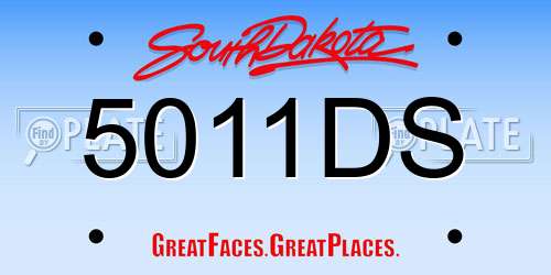 5011DS South Dakota License Plate
