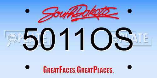 5011OS South Dakota License Plate