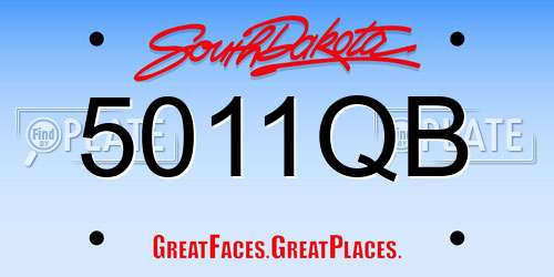5011QB South Dakota License Plate