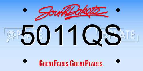 5011QS South Dakota License Plate