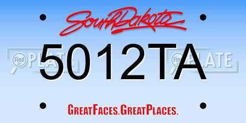 5012TA South Dakota License Plate