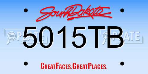 5015TB South Dakota License Plate