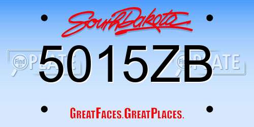 5015ZB South Dakota License Plate
