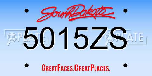 5015ZS South Dakota License Plate