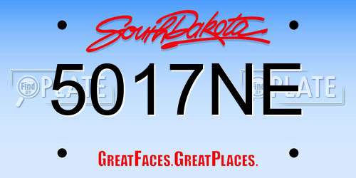 5017NE South Dakota License Plate