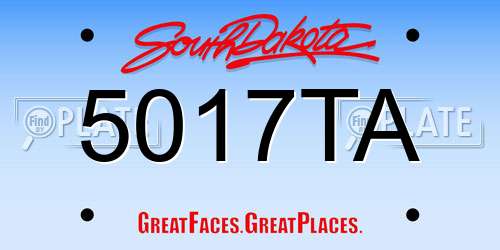 5017TA South Dakota License Plate