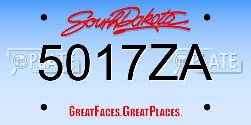 5017ZA South Dakota License Plate