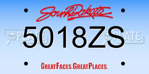 5018ZS South Dakota License Plate