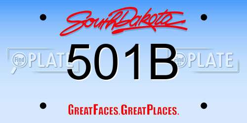 501B South Dakota License Plate