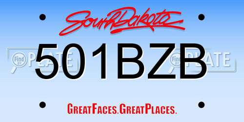 501BZB South Dakota License Plate