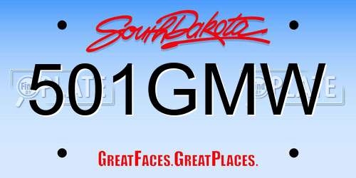 501GMW South Dakota License Plate