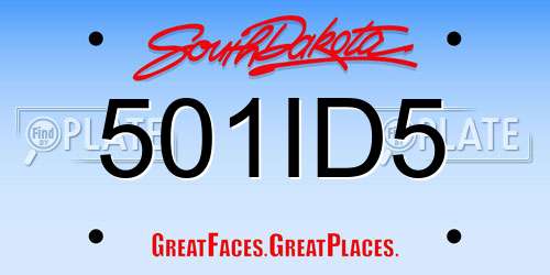 501ID5 South Dakota License Plate
