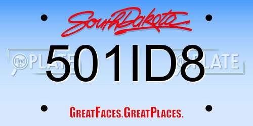501ID8 South Dakota License Plate
