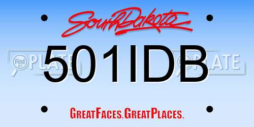 501IDB South Dakota License Plate