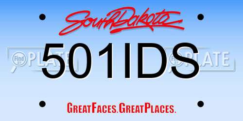 501IDS South Dakota License Plate