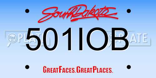 501IOB South Dakota License Plate