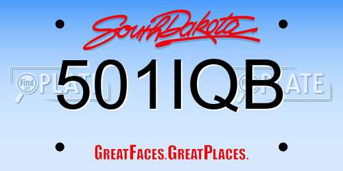 501IQB South Dakota License Plate