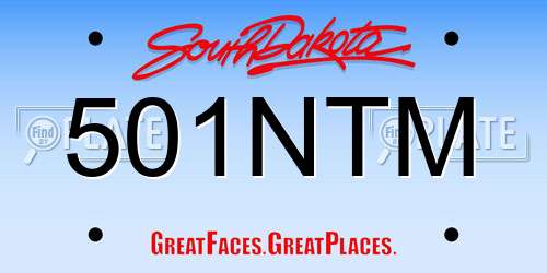 501NTM South Dakota License Plate