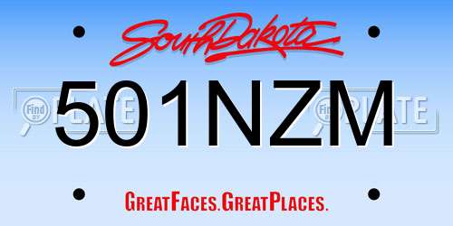 501NZM South Dakota License Plate