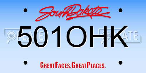 501OHK South Dakota License Plate