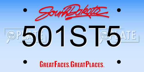 501ST5 South Dakota License Plate