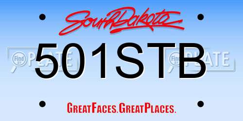501STB South Dakota License Plate