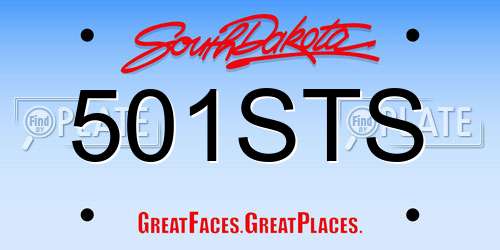 501STS South Dakota License Plate